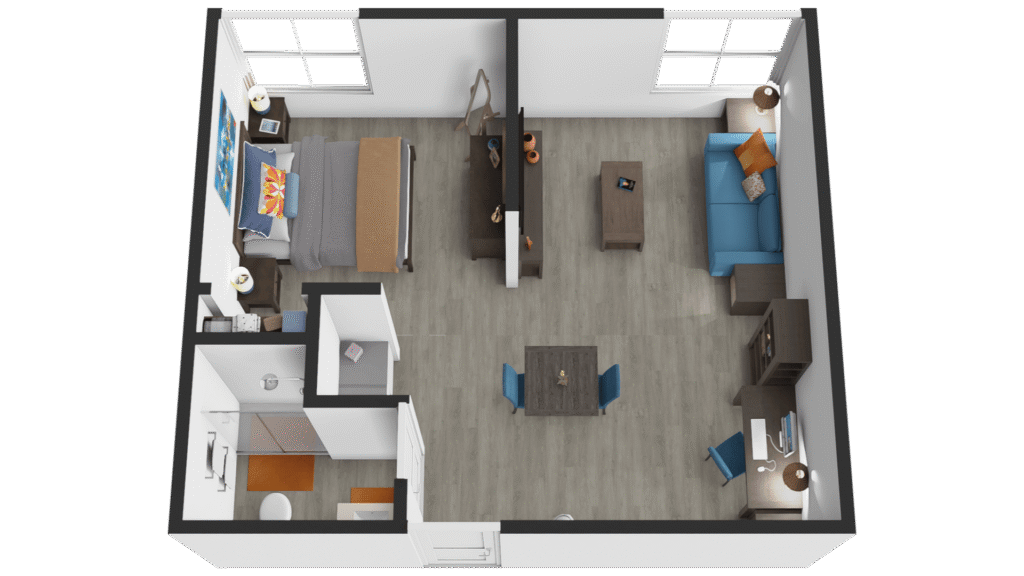 Sodalis Austin | 1 Bedroom Floorplan